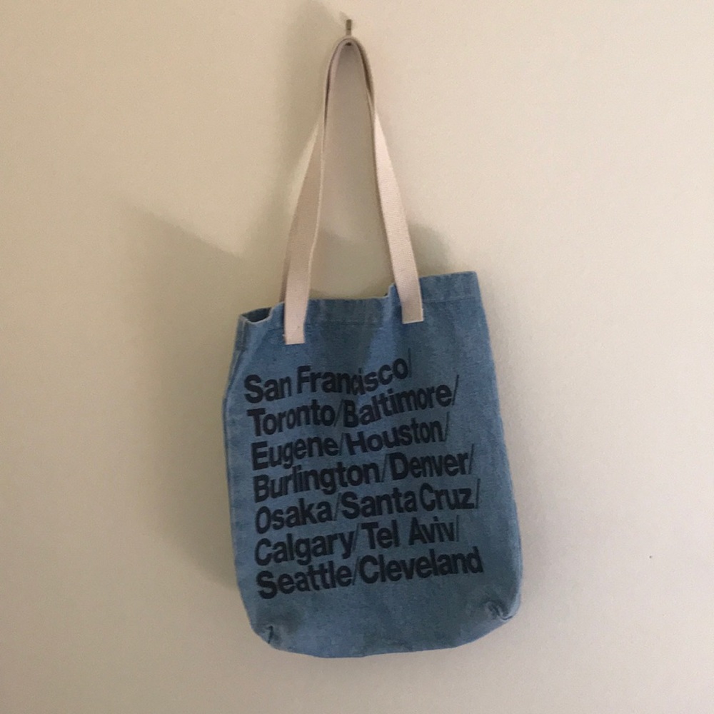 American Apparel cities denim tote